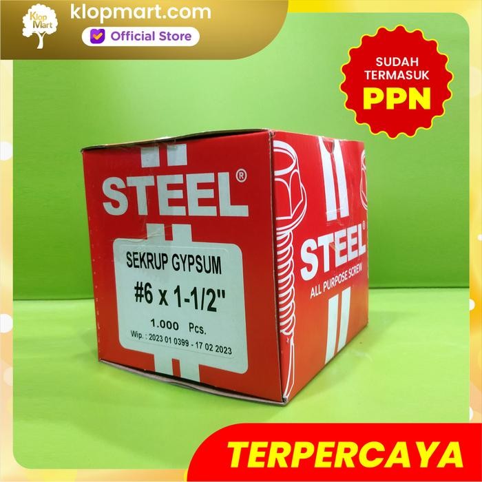 STOK TERBATAS  STEEL SKRUP GYPSUM 4CM - 6X1-1/2" - SEKRUP PER DUS TERJANGKAU