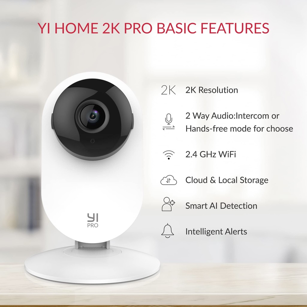 YI 4pc 2K Home Pro Camera 3MP Wi-Fi IP Security Surveillance Smart System with Night Vision Baby