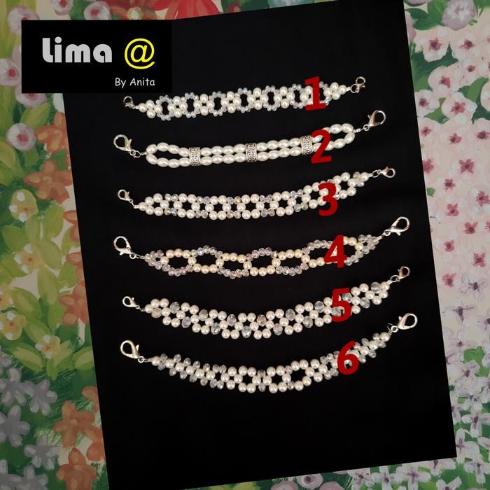 konektor/pengait masker hijab mutiara & kristal handmade cantik modis