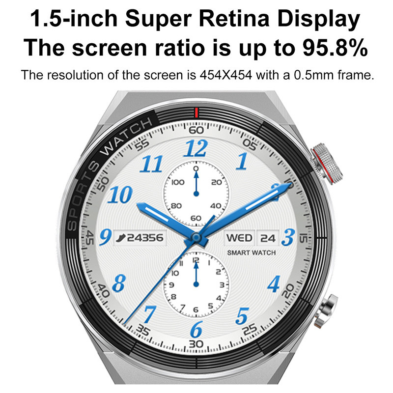 DT3 Mate Smart Watch Men 1.5 Inch 454*454 High Display NFC Bluetooth Call Voice Assistant Fitness Br