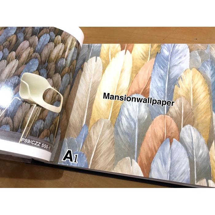 Wallpaper Dinding Murah Abstrak Bulu Angsa Warna Vintage