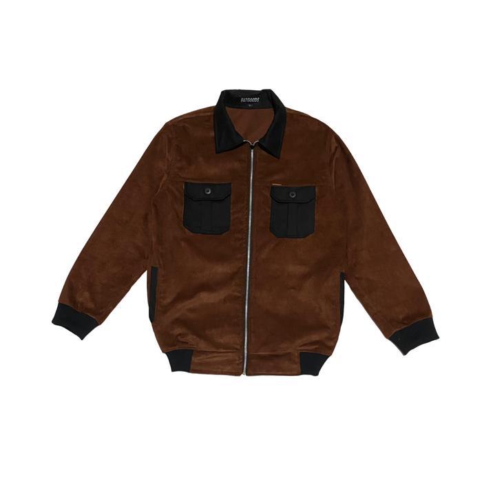 jaket corduroy pria Jumbo Fatgoods cotton corduray coklat bata