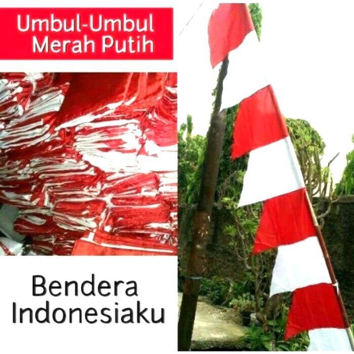 BENDERA UMBUL UMBUL MERAH PUTIH / UMBUL UMBUL GERGAJI / UMBUL UMBUL MERAH PUTIH ZIG-ZAG 3 METER /