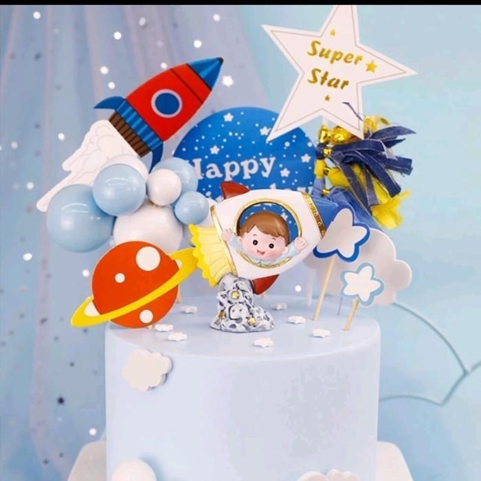 Topper Astronot, Topper Astronaut, Hiasan kue Astronot Astronaut