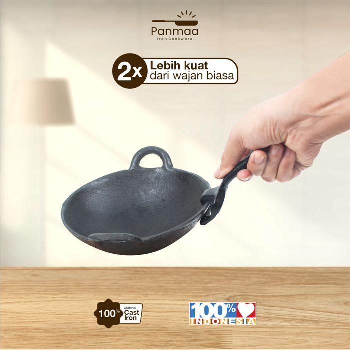 Wajan Baja Cor Seasoned 6 (16Cm) Tebal Anti Lengket / Kuali Besi Cor / Wok Cast Iron / Wajan