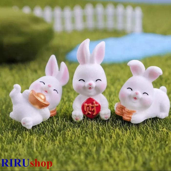 Boneka Ornamen Tahun Baru Imlek 2023 Ornamen Kelinci Air Bahan Resin #Gratisongkir