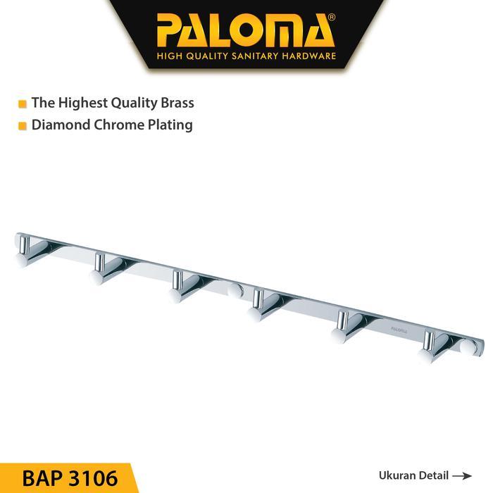 ORIGINAL PALOMA BAP 3106 Kapstok Gantungan Baju Handuk Rak Hanger M 6 Kait READY STOCK