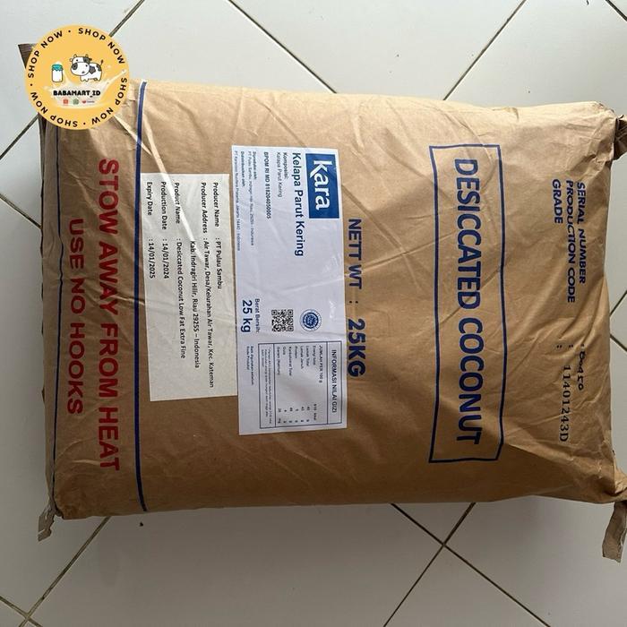 KARA KELAPA PARUT KERING DESICCATED COCONUT KEMASAN ZAK 25kg Food