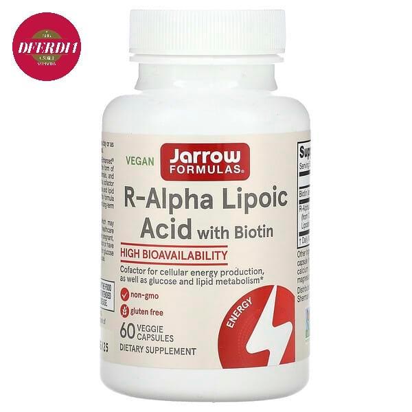 Jarrow Formulas R-Alpha Lipoic Acid + Biotin 60 Veg Caps