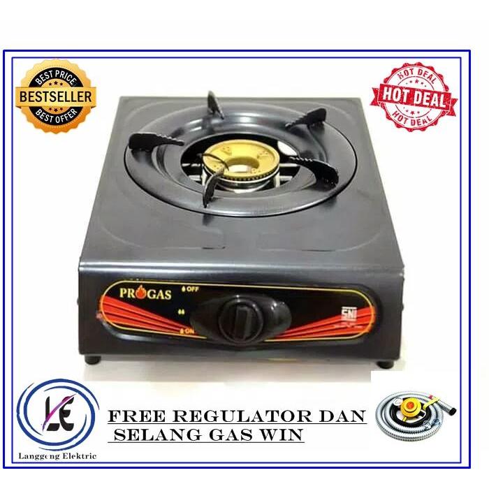 Paket Kompor Progas 1Tungku + Selang Regulator gas