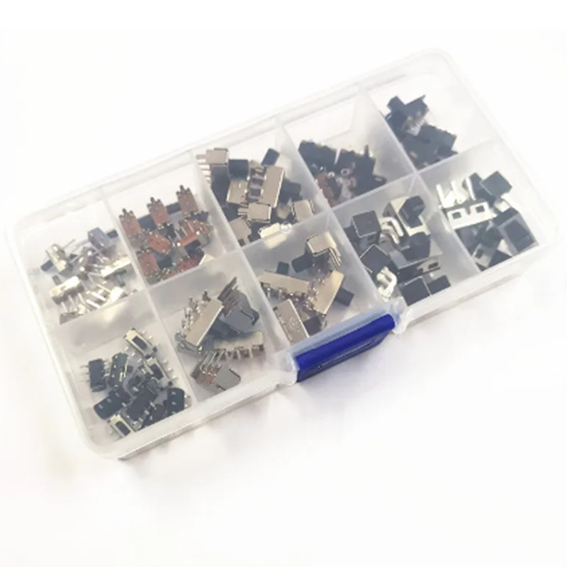 70Pcs Micro Switch Mini Vertical Slide Switch Interruptor On-Off Mini Slide Switch PCB Mount Diy