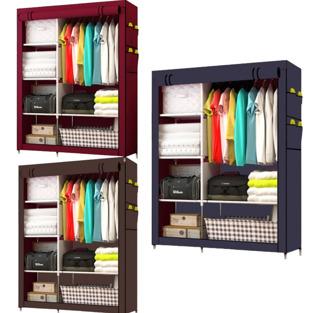 Lemari pakaian Kain Multifungsi lemari jumbo gantungan baju gamis panjang lemari portable pakaian