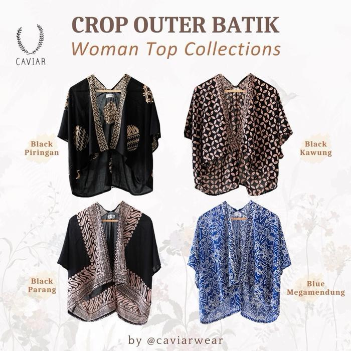 Atasan Batik Modern Wanita Crop Outer Batik Cardigan Batik Outer Crop Pendek Kondangan Batik Rompi