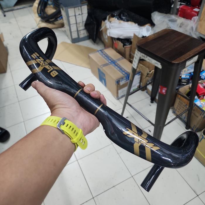 Stang Dropbar Carbon Mxl Blaze Aero Pipih 400Mm Inner Cable Stang Balap Sepeda Roadbike Carbon Mxl