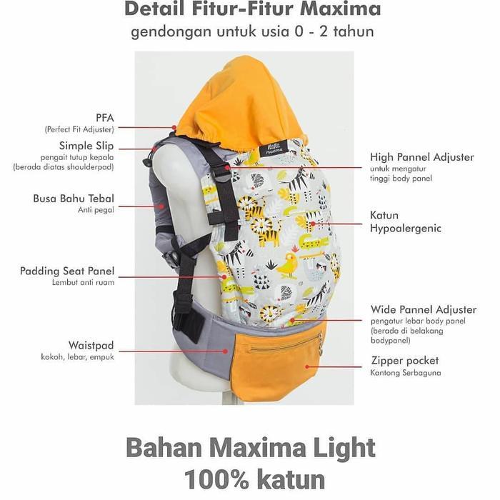 Kaffa - Maxima Light Nana Baby Carrier Gendongan Bayi Ssc M Shape Ergonomis