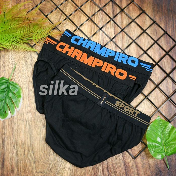 ( 3pc ) CD Champiro 0339 Celana Dalam Pria Boxer Pria Cd Pria CHAMPIRO BLACK Katun Cowok Dewasa