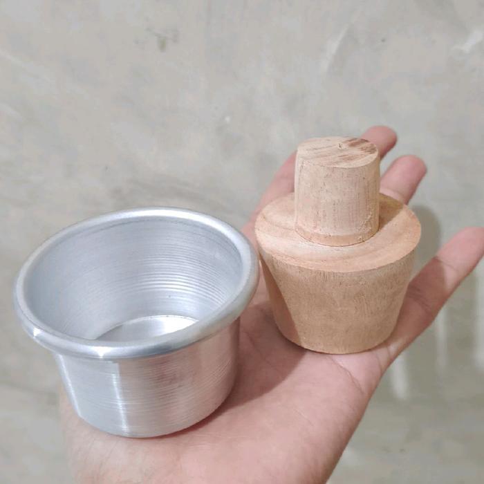 Terlaris 1set Cetakan Cookie Shot Viral Cetakan Cup Cookies Aluminium 6cm + Penekan Kayu Alat Baking