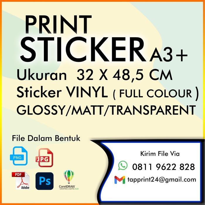 Print Sticker / Cetak Sticker Vinyl A3+ dan Kiss Cut