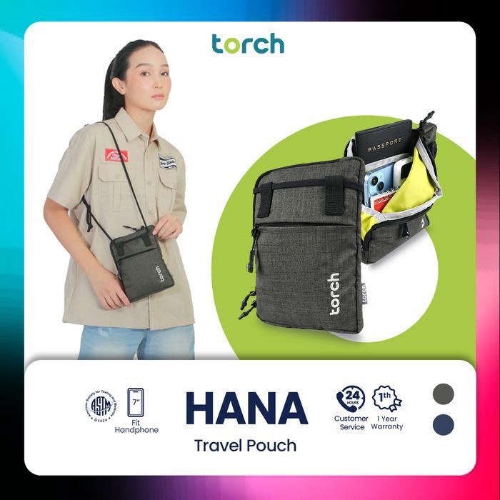 TORCH Hana Tas Selempang Passport Travel Pouch Tas Konser Multifungsi