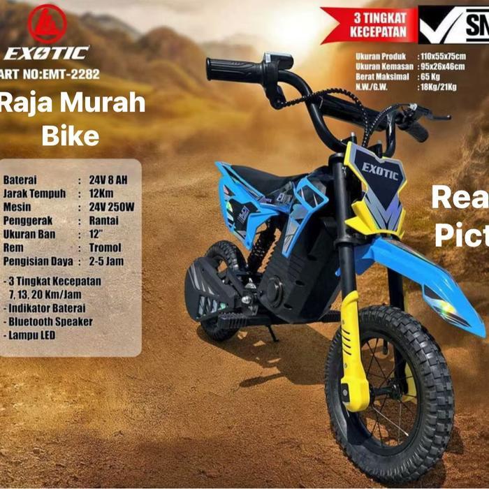 Mainan Motor aki Exotic EMT-2282 Motor Trail Listrik Anak Mainan Anak Motor Exotic 2282 - Biru