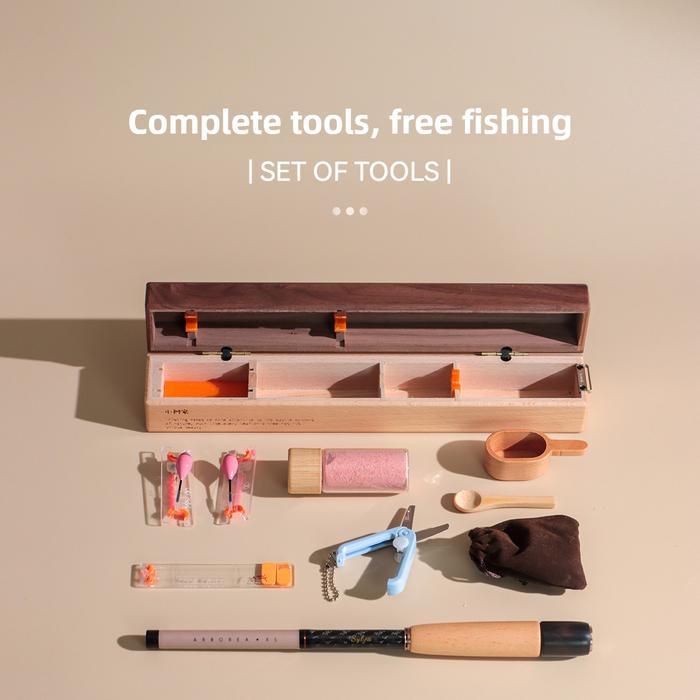 Tanago Fishing Set, Stream Fishing Rod, Outdoor, Portable, Mini, Short Section, Carbon Cloth,