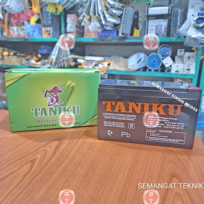 BERKUALITAS BATERAI BATTERY AKI ACCU DC POMPA HAMA SPRAYER ELEKTRIK 12V 8AH TANIKU