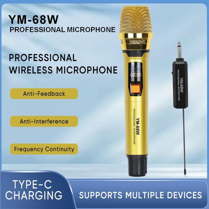 Promo Mic Wireless Karaoke Microphone Yamaha Ym-68W Original