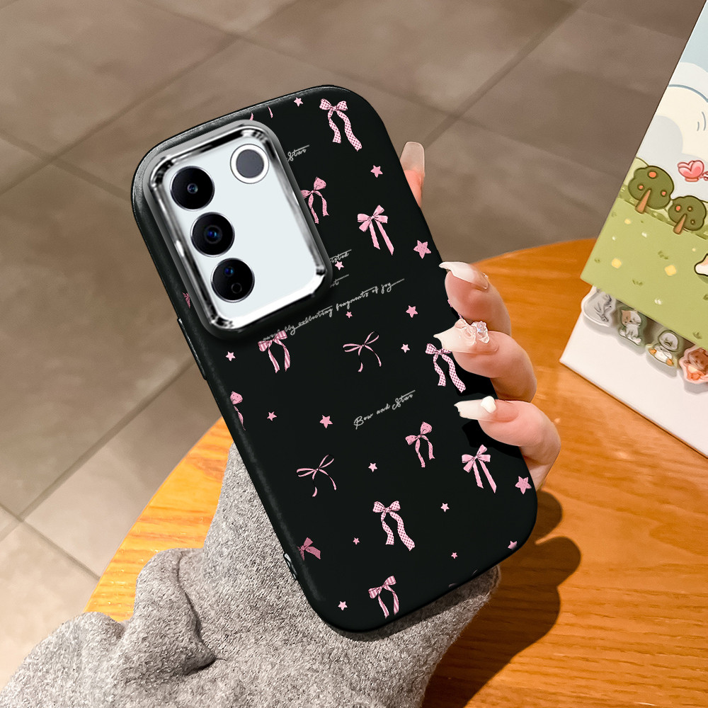 Casing Hp Untuk VIVO V27E Soft Cesing Phone Case Pink Bow PDD 6102 Softcase Silikon Kesing