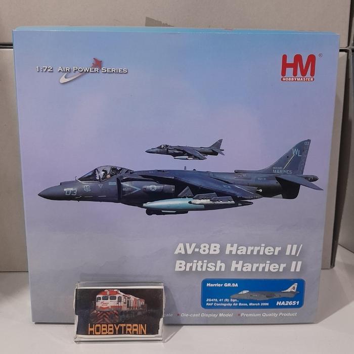 DIECAST PESAWAT HOBBY MASTER 1:72 HA2651 AV-8B HARRIER II BRITISH HARRIER II BAe Harrier GR Mk 9 RAF