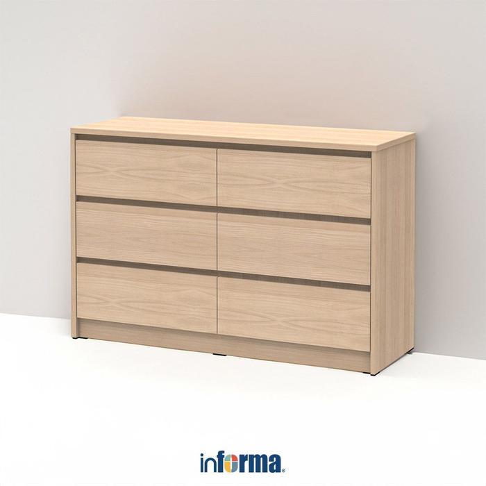 Informa Rana Laci Penyimpanan Double 3 Tingkat - Cokelat Maple Laci Kabinet Serbaguna Cabinet
