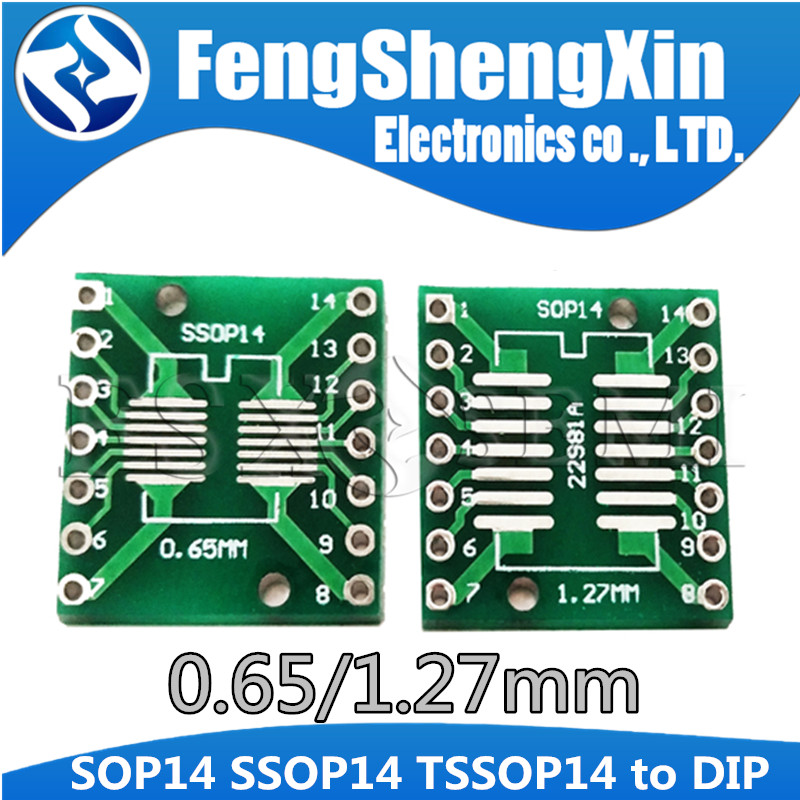10pcs SOP14 SSOP14 TSSOP14 to DIP14 Pinboard SMD To DIP Adapter 0.65mm/1.27mm to 2.54mm DIP Pin