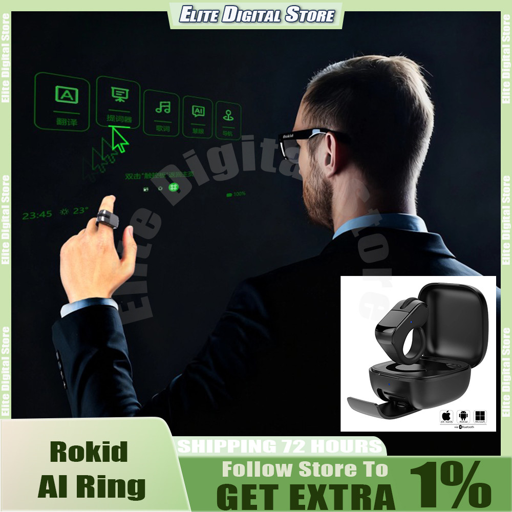 Rokid AI Smart Glasses Accessories Bluetooth Ring Mouse Controller Teleprompter Smart Ring Flip Page
