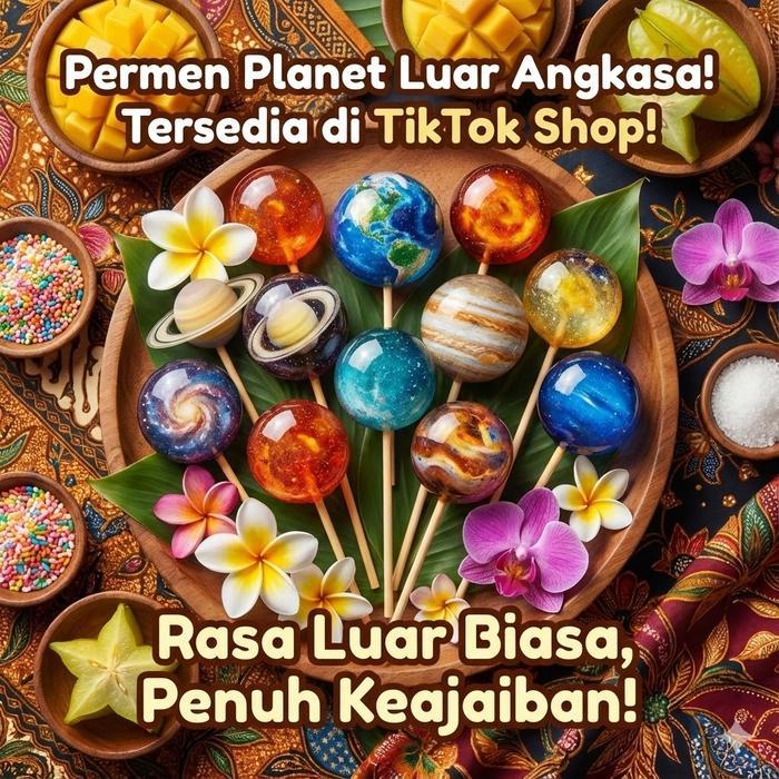 GRATIS ONGKIR Kado Romantis Permen Lolipop Galaxy Planet 3D Viral Motif Antariksa Sangat Aesthetic