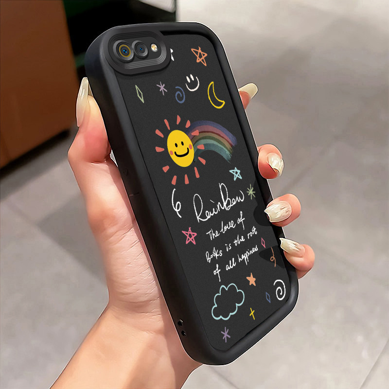 Casing Hp Realme C2 Realme C2s OPPO A1K Case Rainbow and Sun Cartoon Kasing silikon Cesing Tahan Jat