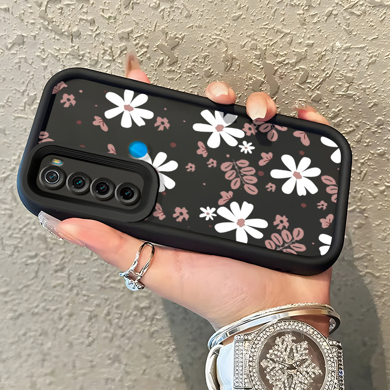 Casing Hp Xiaomi Redmi Note 8 Redmi Note 8T Redmi Note 8 Pro Case Pink and white flower perempuan Ka