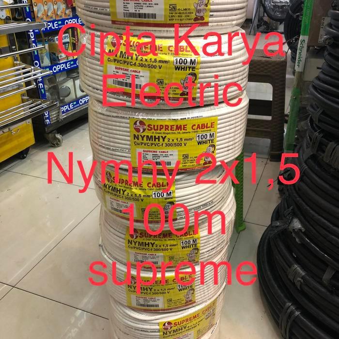 Kabel Supreme Nymhy 2X1.5 Mm Serabut Putih 100M Nymhy 2X1,5 Mm Supreme 2X1.5 2X1,5 Supreme Serabut