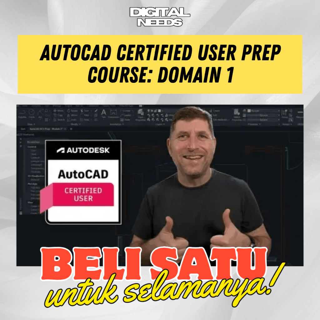 [e-course] Belajar Autocad Certified User Prep Course Domain 1 2026