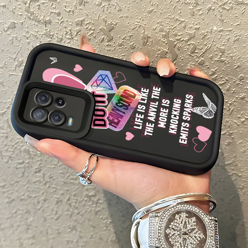 Casing Hp OPPO A54 Case Casing pola hati lipat Kesing mewah HP Cesing mata langit tangga model baru 