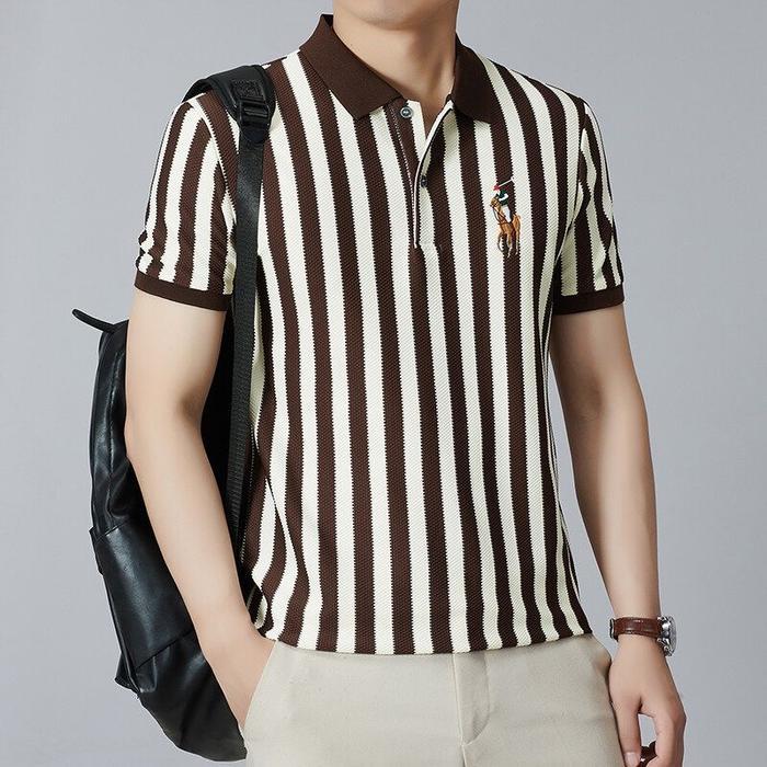 Diskon Olet Polo Shirt Pria Kaos Polo Garis Kemeja Polo Bergaris Vertikal Baju Kaos Pria Premium