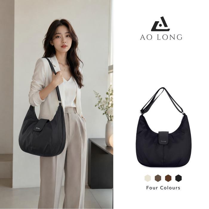 Tas Selempang Wanita Kekinian Aolong Tas Selempang Wanita Damis 83626 Sling Bag Parasut Glossy Muat