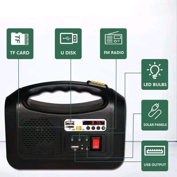 Solar lighting system VDR1588SU lampu emergency tenaga matahari multifungsi radiomp3