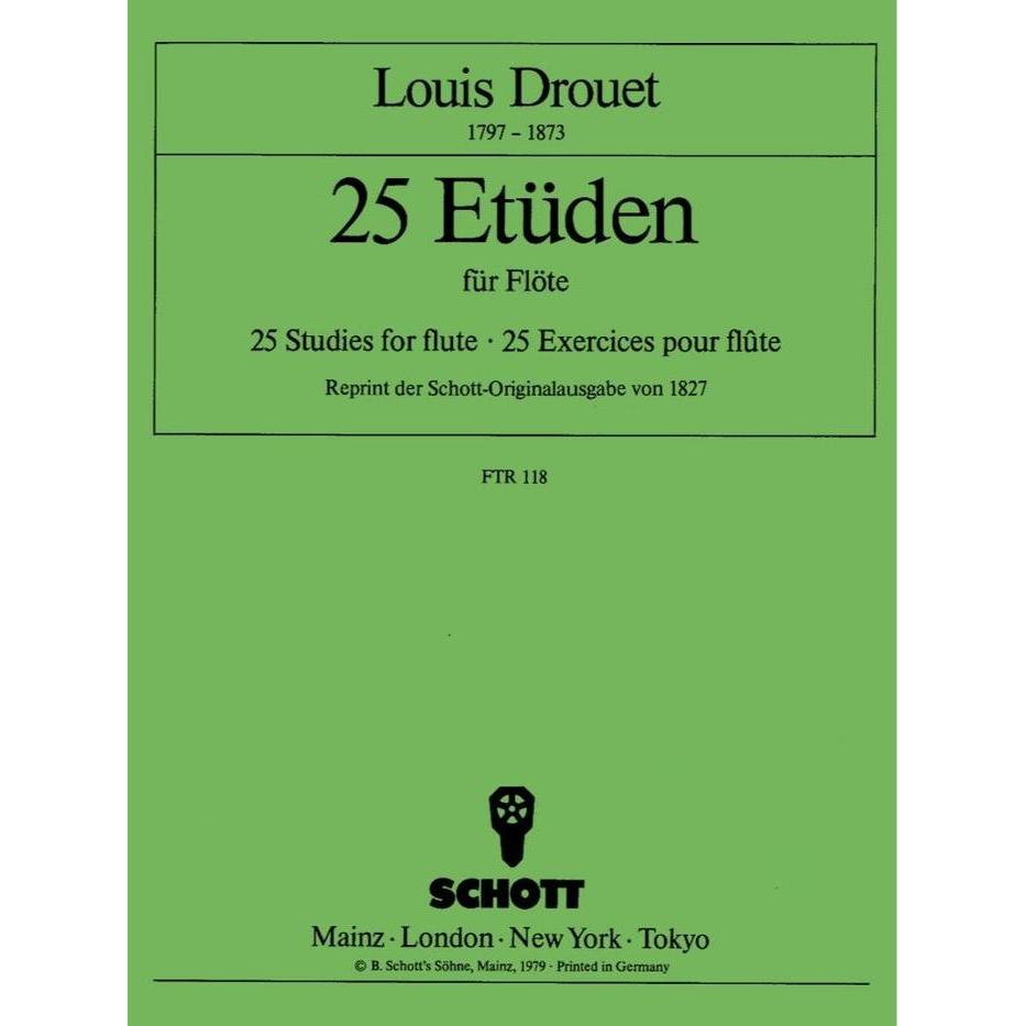 Buku Flute 25 Etuden Louis Drouet
