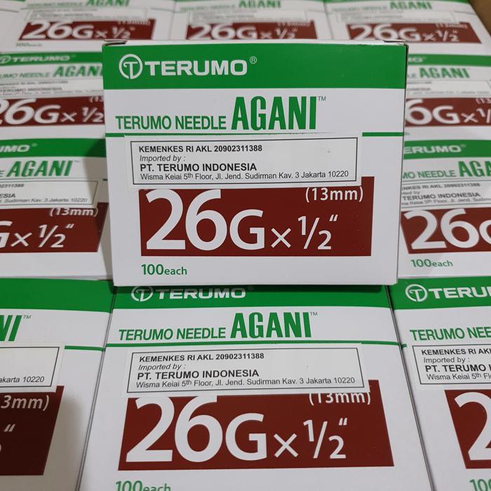 Needle Terumo 26 G / Needle Agani 26G / Jarum Suntik Terumo isi 100 pc