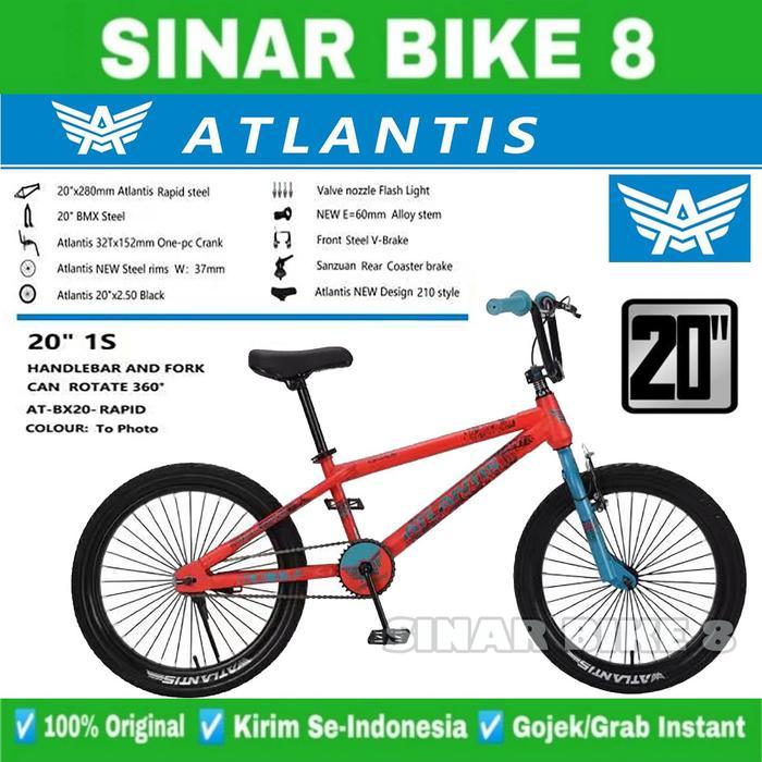 Sepeda Anak Laki BMX ATLANTIS RAPID 20 Inch Stang Rotor Rem Torpedo