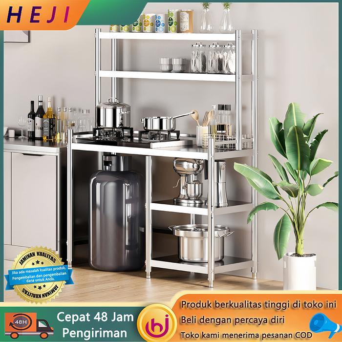 ORIGINAL Rak Dapur Rak Gas Dapur Stainless Steel Floor Stand Dapur Organizer Rak Penyimpanan