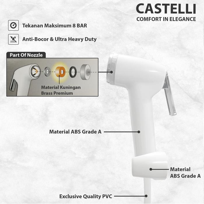 Eixo - Castelli 1070111 Shower Toilet Bidet Cebok Jet Shower White
