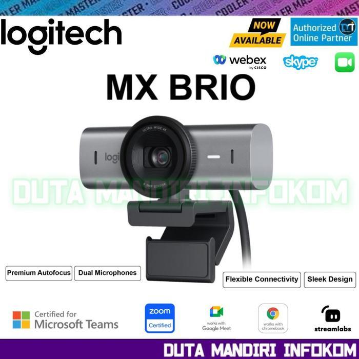 Logitech MX Brio - UHD 4K 60FPS Noise Cancelling Streaming Webcam - Graphite