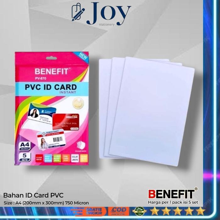 TERBARU BENEFIT Bahan Id Card / PVC ID CARD Isi 5 Set [1 Pack] READY