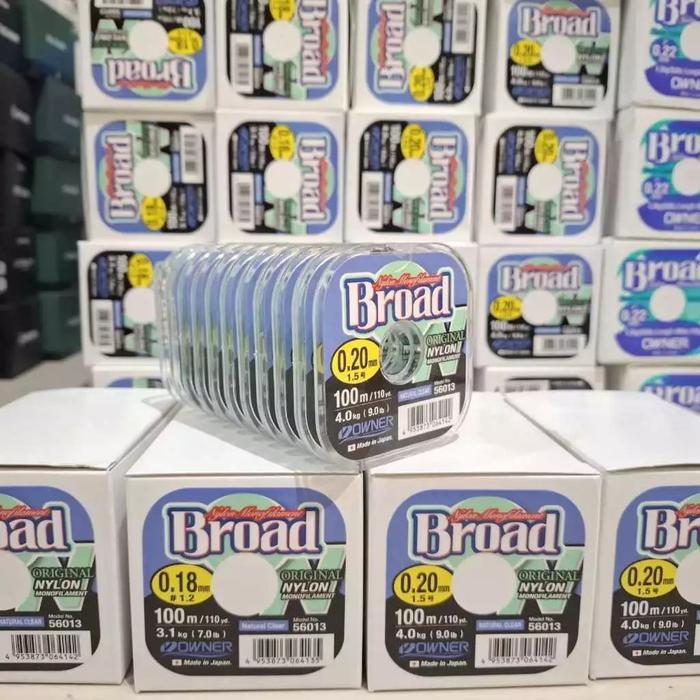 Cokershop- Senar Pancing Owner Broad 100M Monofilament Jepang Senar Owner Broad Bervarian Ukuran