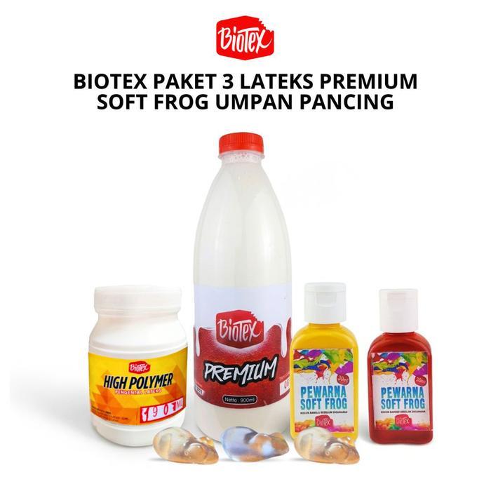 Cokershop- Biotex Paket 3 Medium Biotex Premium 550 Ml - Lateks Latex Latek Bahan Bikin Soft Frog